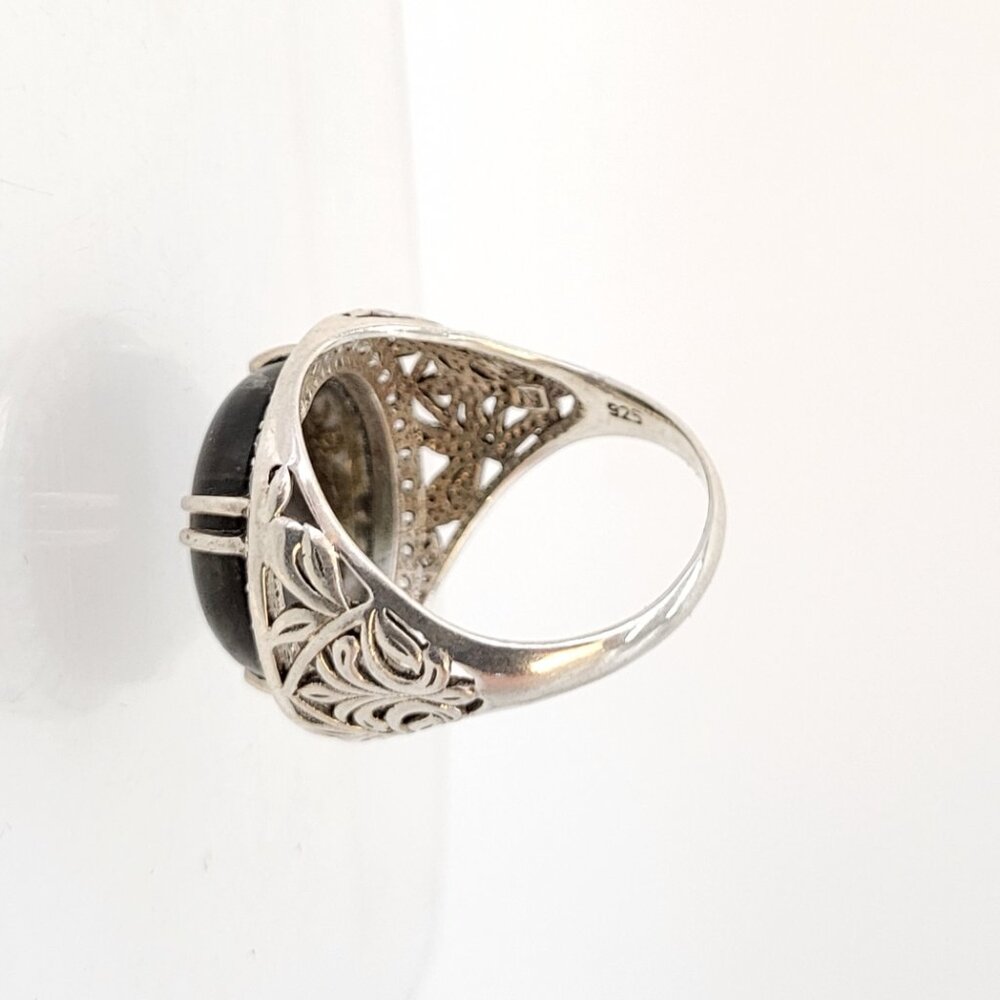 Nicky Butler Size 12 Labradorite Gem Round Statement Ring .925 Sterling Silver - Picture 6 of 7